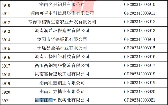 2023年湖南江海，“高新技術企業(yè)”復審順利通過！